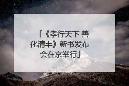 《孝行天下 善化清丰》新书发布会在京举行
