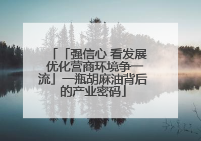 「强信心 看发展 优化营商环境争一流」一瓶胡麻油背后的产业密码