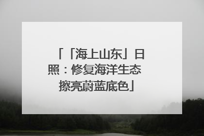 「海上山东」日照：修复海洋生态 擦亮蔚蓝底色