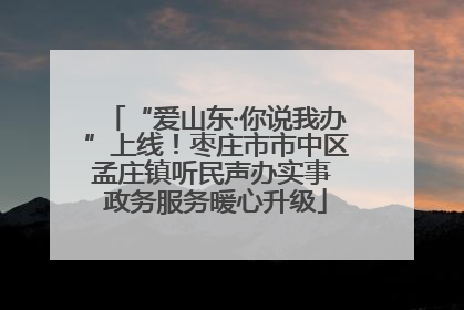 “爱山东·你说我办”上线！枣庄市市中区孟庄镇听民声办实事 政务服务暖心升级