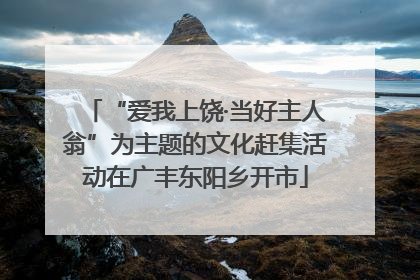 “爱我上饶·当好主人翁”为主题的文化赶集活动在广丰东阳乡开市