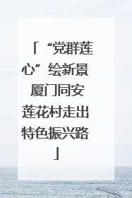 “党群莲心”绘新景 厦门同安莲花村走出特色振兴路