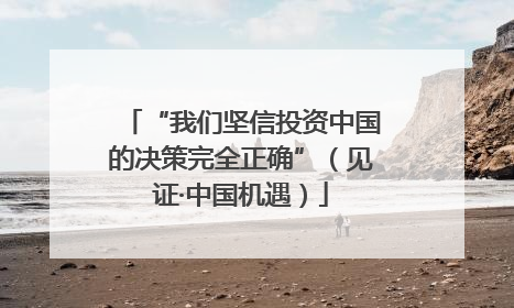 “我们坚信投资中国的决策完全正确”（见证·中国机遇）