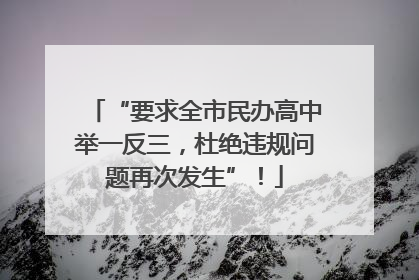 “要求全市民办高中举一反三，杜绝违规问题再次发生”！