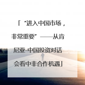 “进入中国市场，非常重要”——从肯尼亚-中国投资对话会看中非合作机遇
