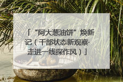“阿大葱油饼”焕新记（干部状态新观察·走进一线探作风）