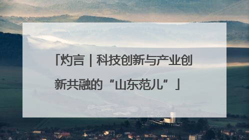 灼言｜科技创新与产业创新共融的“山东范儿”