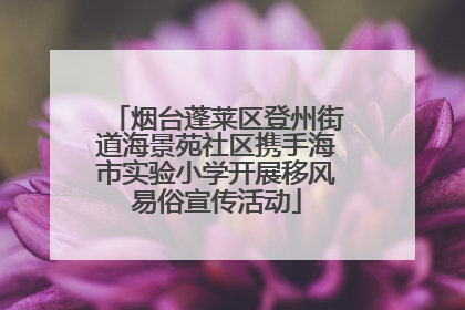 烟台蓬莱区登州街道海景苑社区携手海市实验小学开展移风易俗宣传活动