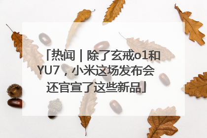 热闻｜除了玄戒o1和YU7，小米这场发布会还官宣了这些新品