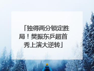 独得两分锁定胜局！樊振东乒超首秀上演大逆转