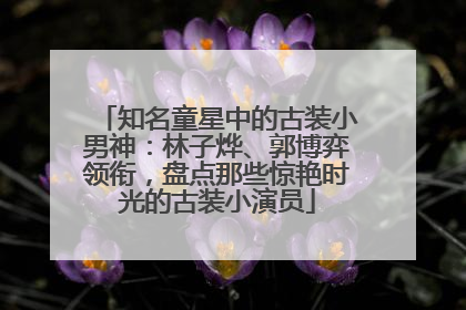 知名童星中的古装小男神：林子烨、郭博弈领衔，盘点那些惊艳时光的古装小演员