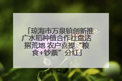 琼海市万泉镇创新推广水稻种植合作社盘活撂荒地 农户喜提“粮食+钞票”分红