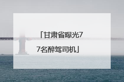 甘肃省曝光77名醉驾司机