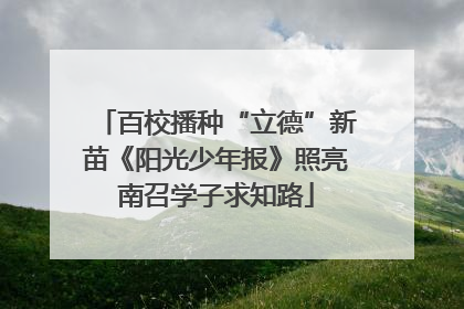 百校播种“立德”新苗《阳光少年报》照亮南召学子求知路