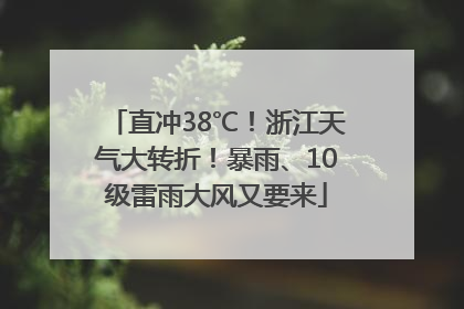 直冲38℃！浙江天气大转折！暴雨、10级雷雨大风又要来