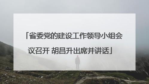 省委党的建设工作领导小组会议召开 胡昌升出席并讲话