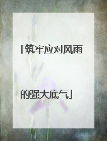 筑牢应对风雨的强大底气