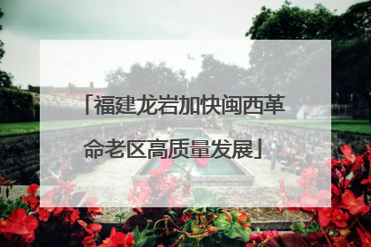 福建龙岩加快闽西革命老区高质量发展