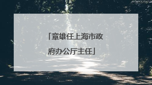 章雄任上海市政府办公厅主任