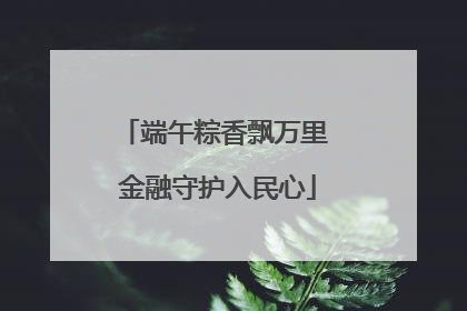 端午粽香飘万里 金融守护入民心