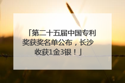 第二十五届中国专利奖获奖名单公布，长沙收获1金3银！