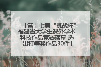 第十七届“挑战杯”福建省大学生课外学术科技作品竞赛落幕 选出特等奖作品30件