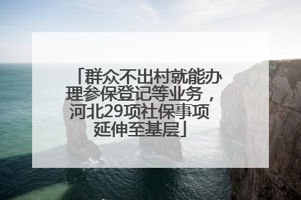 群众不出村就能办理参保登记等业务，河北29项社保事项延伸至基层