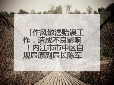 作风散漫贻误工作，造成不良影响！内江市市中区自规局原副局长陈军被“双开”