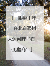 一眼越千年：在北京通州大运河畔“看·见殷商”