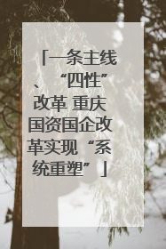 一条主线、“四性”改革 重庆国资国企改革实现“系统重塑”