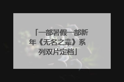 一部暑假一部新年《无名之辈》系列双片定档