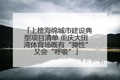 上榜海绵城市建设典型项目清单 重庆大田湾体育场既有“弹性”又会“呼吸”