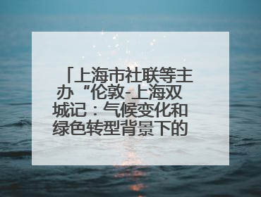 上海市社联等主办“伦敦-上海双城记：气候变化和绿色转型背景下的考古、历史和文化遗产”学术对话