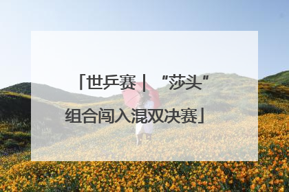 世乒赛｜“莎头”组合闯入混双决赛