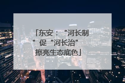 东安：“河长制”促“河长治” 擦亮生态底色