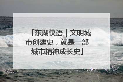 东湖快语｜文明城市创建史，就是一部城市精神成长史