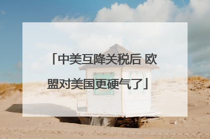 中美互降关税后 欧盟对美国更硬气了
