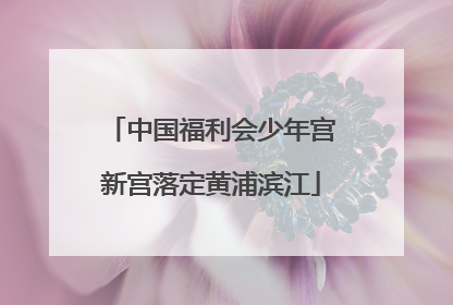 中国福利会少年宫新宫落定黄浦滨江