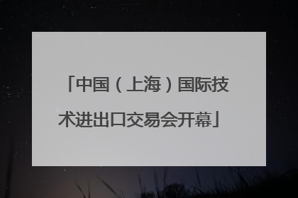 中国（上海）国际技术进出口交易会开幕