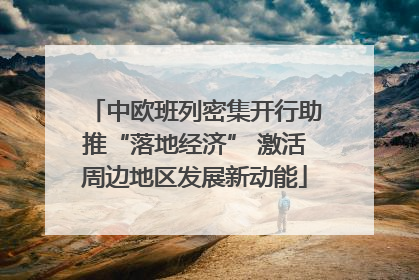 中欧班列密集开行助推“落地经济” 激活周边地区发展新动能