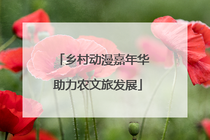 乡村动漫嘉年华助力农文旅发展