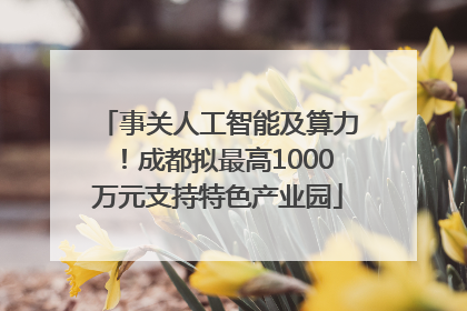 事关人工智能及算力！成都拟最高1000万元支持特色产业园