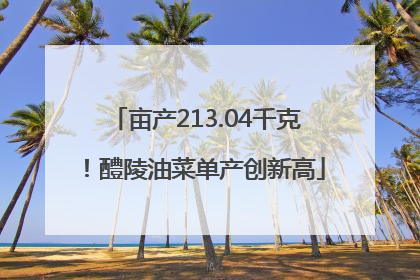 亩产213.04千克！醴陵油菜单产创新高