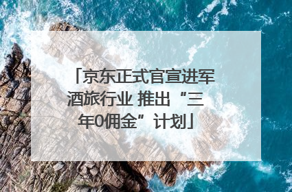 京东正式官宣进军酒旅行业 推出“三年0佣金”计划
