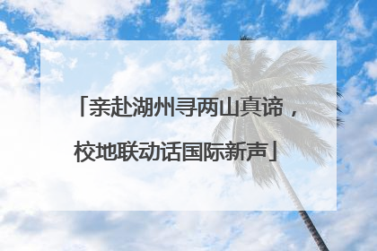 亲赴湖州寻两山真谛，校地联动话国际新声