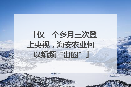 仅一个多月三次登上央视，海安农业何以频频“出圈”