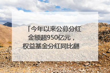 今年以来公募分红金额超950亿元，权益基金分红同比翻倍｜招财猫