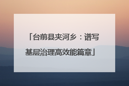 台前县夹河乡：谱写基层治理高效能篇章