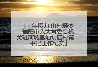 十年接力 山村蝶变│信阳市人大常委会机关驻商城县油坊店村第一书记工作纪实