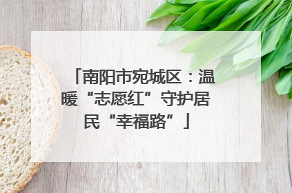 南阳市宛城区：温暖“志愿红”守护居民“幸福路”